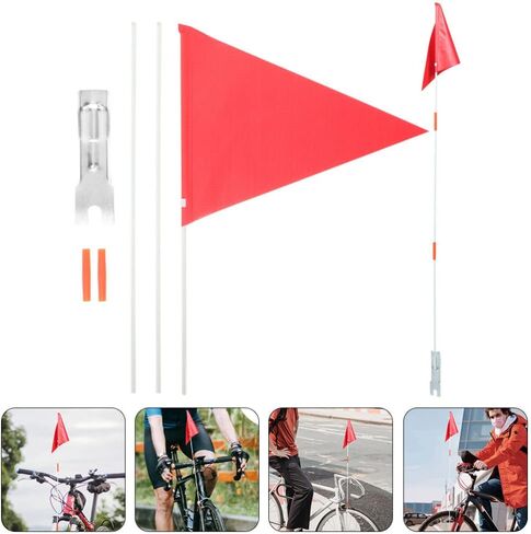 2 Sets high visibility bike flag bicycle visibility flags bicycle flagpole for electric bikes Golf carts Bicycle Flags in Saudi Arabia