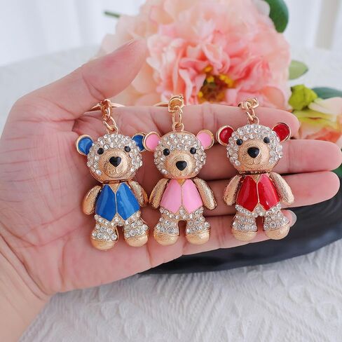 Cute Keychain Women Key Chains For Car Kawaii Anime Crystal Bling Pink Keychains Ring For Bag Purse Charm Accessories in Kuwait