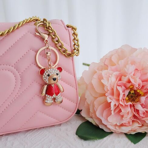 Cute Keychain Women Key Chains For Car Kawaii Anime Crystal Bling Pink Keychains Ring For Bag Purse Charm Accessories in Kuwait