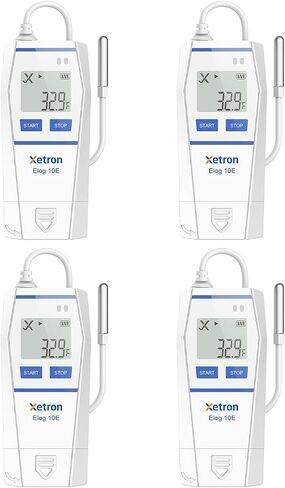 Multi-Use Temperature Data Logger with Probe,32000 Points Reusable Recorder for Cold Chain,PDF Report,Certificate Refrigerator Temperature Monito, Elog10E (4 Pack）Upgrade RC-5 in Saudi Arabia