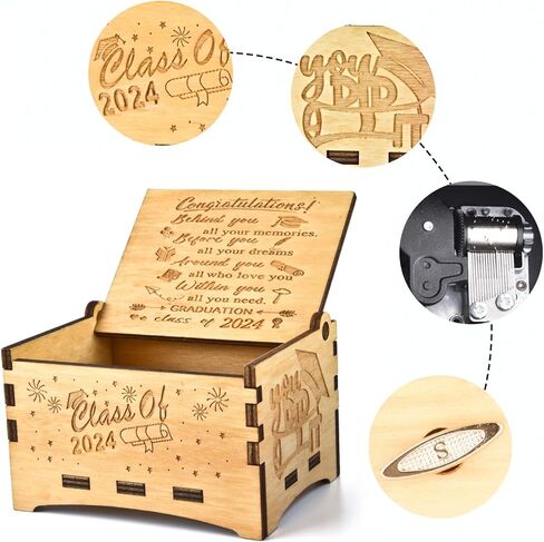 هدايا التخرج لها - صندوق لعب البهاء والظروف الموسيقية، هدايا التخرج، هدايا ملهمة للنساء الخريجين/الرجال/الفتاة/المدرسة الثانوية/فئة الكلية لعام 2024 هدايا التخرج in Kuwait
