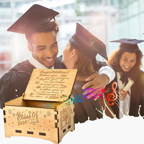 هدايا التخرج لها - صندوق لعب البهاء والظروف الموسيقية، هدايا التخرج، هدايا ملهمة للنساء الخريجين/الرجال/الفتاة/المدرسة الثانوية/فئة الكلية لعام 2024 هدايا التخرج in Kuwait