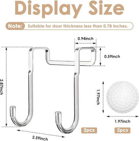 Over The Door Drawer Cabinet Hook, 2 Pack 304 Stainless Steel S-Shaped Drawer Cabinet Back Hanger Hooks, Over Door Hanger Hooks for Hanging Towels, Clothes, Dish Towel, Bag in Kuwait