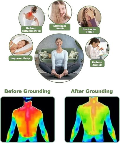 طقم بساط التأريض، سجاد التأريض للقلق وتخفيف الالتهاب. حصيرة أرضية للسرير، يمكن للعلاج الأرضي تحسين النوم والتعب، وتستخدم كوسادة أرضية للمنزل والمكتب. (16 * 23.6 بوصة) in Kuwait