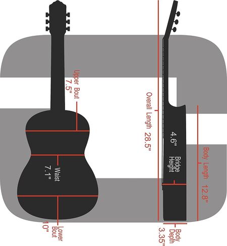 Crossrock 100% Purity Fiberglass Black Baritone Ukulele Case-15mm Thick Padded (CRF1020BUBK) in Saudi Arabia