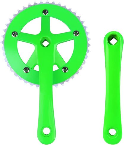 Bike Cranksets 44T-170mm Square Taper Crankset, Fixed Gear Bike Single Speed Round Chainring and Crank, Fit for fixed-gear Single Speed Bicycle，5 Colors in Saudi Arabia