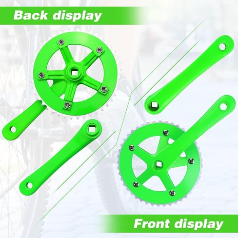 Bike Cranksets 44T-170mm Square Taper Crankset, Fixed Gear Bike Single Speed Round Chainring and Crank, Fit for fixed-gear Single Speed Bicycle，5 Colors in Saudi Arabia