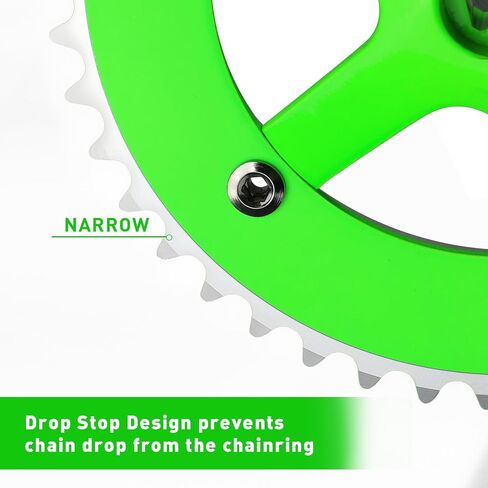 Bike Cranksets 44T-170mm Square Taper Crankset, Fixed Gear Bike Single Speed Round Chainring and Crank, Fit for fixed-gear Single Speed Bicycle，5 Colors in Saudi Arabia
