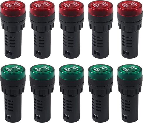 DIANN 10 قطعة التيار المتناوب/تيار مستمر 110 فولت LED الجرس فلاش إنذار إشارة مؤشر ضوء للمعدات الصناعية أحمر أخضر in Saudi Arabia