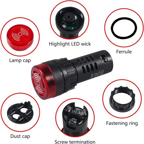 DIANN 10 قطعة التيار المتناوب/تيار مستمر 110 فولت LED الجرس فلاش إنذار إشارة مؤشر ضوء للمعدات الصناعية أحمر أخضر in Saudi Arabia