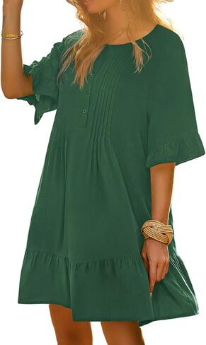 AI'MAGE Women Swimsuit Cover Ups Shirt Button Down Bathing Suit Cover Up Dress Ruffle Beachwear S-3XL in Saudi Arabia