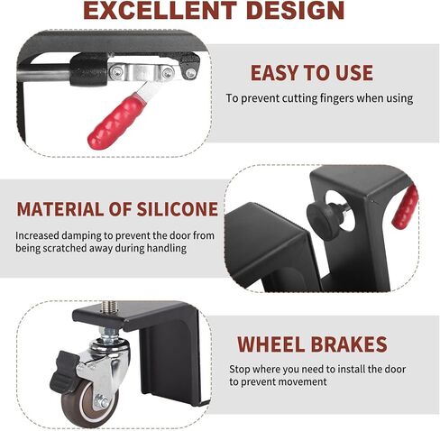 طقم أدوات تركيب الباب مكون من قطعتين لسهولة تركيب الباب - مجموعة أدوات تركيب الباب بدون استخدام اليدين لشخص واحد للأبواب التي يتراوح سمكها من 1.18 إلى 1.97 بوصة ووزن 330 رطلاً in Kuwait