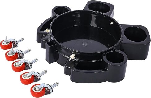 11.2 Inch Bucket Dolly 5 Gallon Heavy Duty Detailing Cart with 5 Rolling Swivel Casters 360 Degree Turning for Shop Garage Have a Bottom in Kuwait