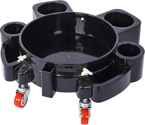 11.2 Inch Bucket Dolly 5 Gallon Heavy Duty Detailing Cart with 5 Rolling Swivel Casters 360 Degree Turning for Shop Garage Have a Bottom in Kuwait