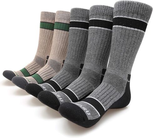 جوارب MIRMARU للرجال مكونة من 5 جوارب شبكية عالية الأداء للتهوية ماصة للرطوبة والرياضات الخارجية والمشي لمسافات طويلة in Kuwait