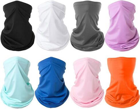 8 Pcs Cooling Neck Gaiter Face Mask Scarf Balaclava Bandana Cover Summer UV Protection Face Mask for Men Women in Saudi Arabia