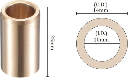 1 قطعة محامل الأكمام - [10x14x25mm] البطانات الملفوفة العادية بدون زيت من النحاس المصبوب للآلات والأنظمة الهيدروليكية in Kuwait
