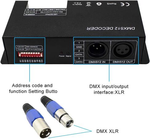 High Power 3 Channel 8A/CH Dmx Led Controller Led DMX 512 Decoder Dimmer Driver DC12V-24V for led rgb strip or lights in Kuwait