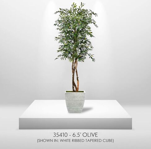 Hand-Made 6.5' Olive Artificial Tree with Ethically Sourced Real Wood Trunks | Green | Cypress & Alabaster in Saudi Arabia