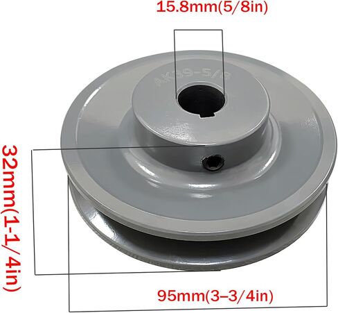 بكرة أخدود مفردة، حزام على شكل حرف V، تجويف 3.75 بوصة OD 5/8 بوصة، AK39-5/8، قسم الحزام، حديد زهر رمادي، للحزام على شكل V in Kuwait