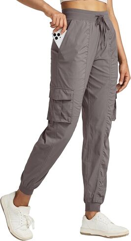 Willit Women's Studio Jogger Cargo Workout Hiking Track Pants Lightweight Athletic Dance Tapered Pants Quick Dry in Saudi Arabia