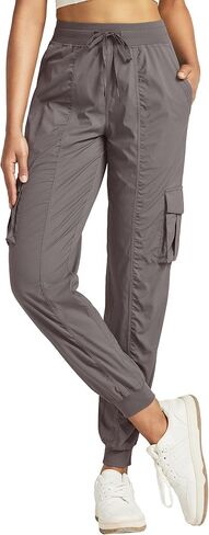 Willit Women's Studio Jogger Cargo Workout Hiking Track Pants Lightweight Athletic Dance Tapered Pants Quick Dry in Saudi Arabia