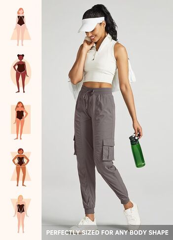 Willit Women's Studio Jogger Cargo Workout Hiking Track Pants Lightweight Athletic Dance Tapered Pants Quick Dry in Saudi Arabia