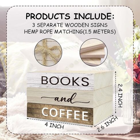 Decorative Books for Coffee Bar Decor, Wood Book Stack for Table Decor, Books and Coffee Decor Books for Home Living Room Bookshelf Office, Farmhouse Stacked Books Decor (L02) in Saudi Arabia