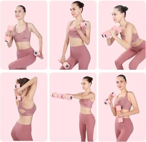 Adjustable Weights Dumbbells Set, Pink Free Weights Sets for Women, Easy to Adjust Dumbbell Weight Each 2/3/4/5 lb, Locking Buckle for Safety in Saudi Arabia