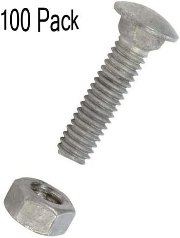 Carriage Bolt 5/16" x 1-1/2" Galvanized Bulk Carriage Bolt | Coarse Thread 1-1/2 inches Long | 100 Bolts and 100 Nuts | Chain Link Fence Carriage Bolt in Saudi Arabia