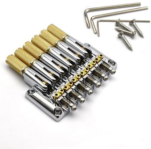 Headless Guitar Bridge 6-String Headless Electric Guitar Bridges (Chrome) in Saudi Arabia