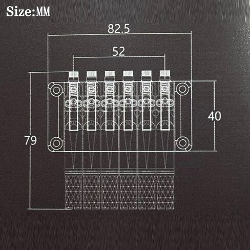 Headless Guitar Bridge 6-String Headless Electric Guitar Bridges (Chrome) in Saudi Arabia