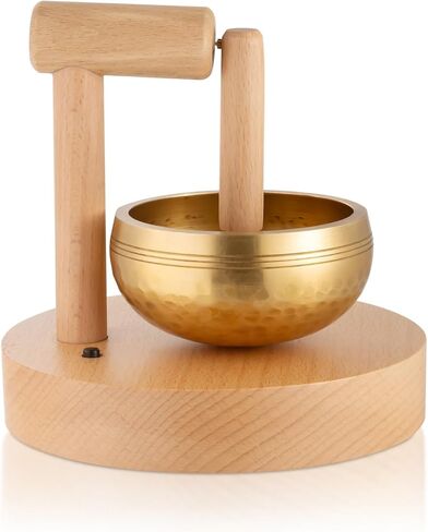 مجموعة أوعية الغناء التلقائي - أوعية الصوت التبتية الأصلية الحاصلة على براءة اختراع مطروقة يدويًا في نيبال للتأمل العميق، اليوغا شاكرا شفاء الذهن، وعاء الغناء التلقائي يجعل حر اليدين in Kuwait