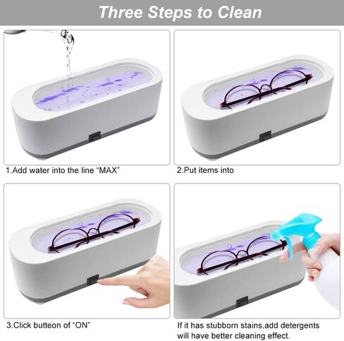 Ultrasonic Jewelry Cleaner,250 ML Portable Professional Household Ultrasonic Cleaning Machine for Jewelry for Cleaning Jewelry,Ring,Necklaces,Eyeglass,Watches,Razors,Makeup Brush,Coins, Dentures,Toys in Kuwait