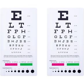 YAFIYGI Eye Chart Snellen and Rosenbaum Combo Vision Test Card for Exams Near Point Charts for Professional and Pediatric Use 2 in 1 Eye Exam Chart Set Kids Gifts Eye Exams and Vision Screening 2 PCS