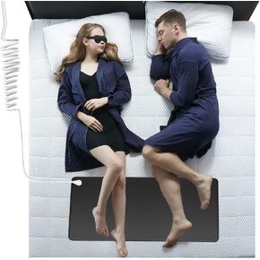 Grounding Mat for Bed, Earth Mat for Sleep, Conductive PU Leatherette Grounding, Enjoy Grounded Effect all time, 23.6 * 35.4in,15 Ft Grounding Cord Included
