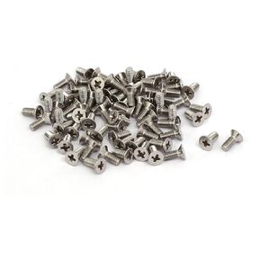 uxcell M2.5x6mm 316 Stainless Steel Phillips Socket Flat Head Machine Screws 80pcs