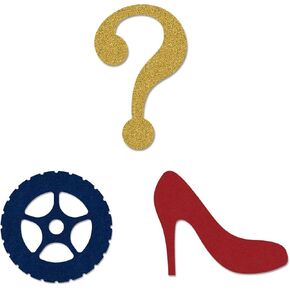 Heels Wheels Gender Reveal Cut-outs, 12-Pack Double-sided Table Topper Baby Shower Party Decorations