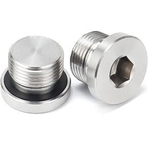 M18 x 1.5 Stainless Steel Plug with Inner Hex Head Universal Fit (Pack of 2)