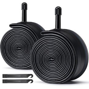 Inner Tube: 26x1.95 Inch 2-Pack Electric Bike Tubes AV 35mm Schrader Valve, Premium Butyl Rubber Puncture Resistant Replacement Tubes with 2 Tire Levers