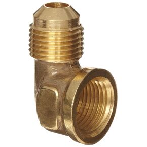 Anderson Metals - 54050-0806 Brass Tube Fitting, 90 Degree Elbow, 1/2" Flare x 3/8" Female Pipe