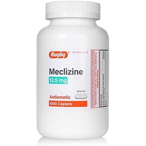 Meclizine 12.5 mg Generic for Bonine Antiemetic to Prevent Nausea, Vomiting, and Dizziness Caused by Motion Sickness - 1000 Caplets (1 Bottle)