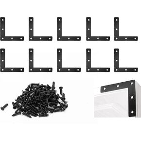 Waziaqoc Black Flat L Corner Braces