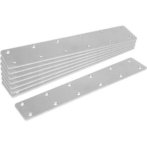 8Pcs 10⅞ inch Flat Mending Plate, 201 Stainless Steel Joint Straight Bracket Braces with Brushed Finish, Repair Fixing Connector for Wood Furniture Timber, Size: 10⅞ x 2 inch Thickness: 1.9 mm