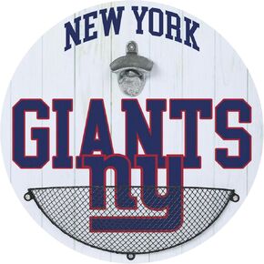 FOCO New York Giants NFL Bottle Opener Cap Catcher Wall Sign