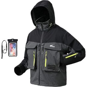 8 Fans Fishing Wading Jackets Breathable Waterproof Fishing Rain Jackets for Men&Women