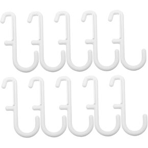 Hemoton 10pcs White Pegboard Hooks,J Shape Hooks，Pegboard Hooks Garage Tool Storage,Pegboard Organizer Kit for Garage Organization,Peg Board Hooks for Hanging, Pegboard Wall Organizer Hangers