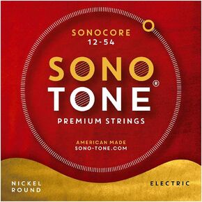 SonoTone SONOCORE, 13-53, Heavy, Electric Guitar Strings, Exclusive Pure Nickel Alloy Wrap, Hand-Wound, Round Core, Huge, Warm, Smooth, Round Sound, Sustain, Large Sine Waves, American Made