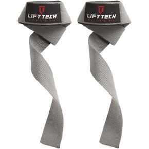 Weight Lifting Straps For Men and Women - Cotton Gym Straps for Weightlifting, HIIT, Strength Training - Pull ups & Deadlift Straps - Lifting Wrist Straps - Grey, One Size