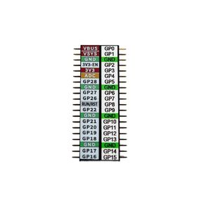 20 Pinx2 3.2mm/6.1mm Gold Plated Colored-Printed Raspberry Pi Pico Pin Header Set (3.2mm)